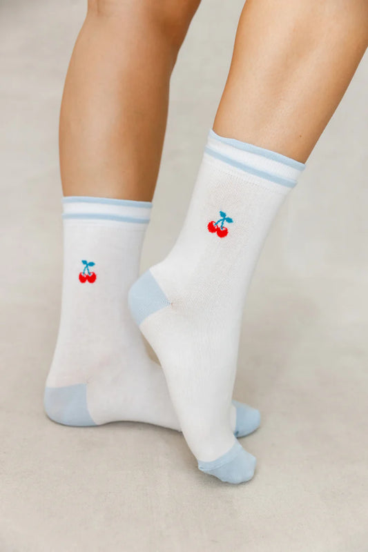 DOUBLE TRIM CHERRY SOCKS